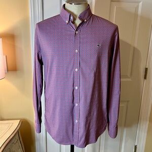 EUC Men's Vineyard Vines Slim Fit Whale Shirt Plaid Check Size MEDIUM